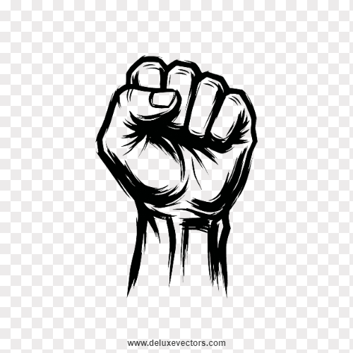 High Contrast Strength Power Fist Vector