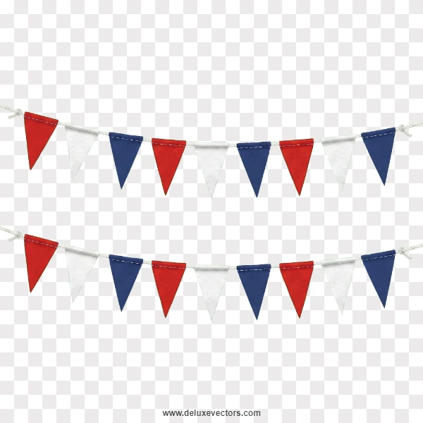 Symmetrical Patriotic Bunting Festoon Border Vector