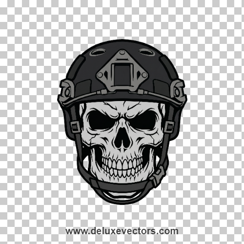 Tactical Skull Helmet Graphics Vector Mascot Png