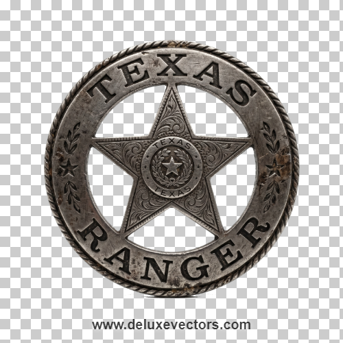 Classic Texas Ranger Star Metal Badge Png
