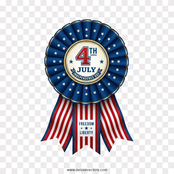 Vintage Patriotic Rosette Ribbon Badge Vector