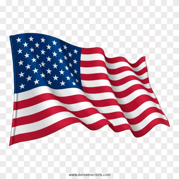 Waving American Flag Graphic Asset Vector Png
