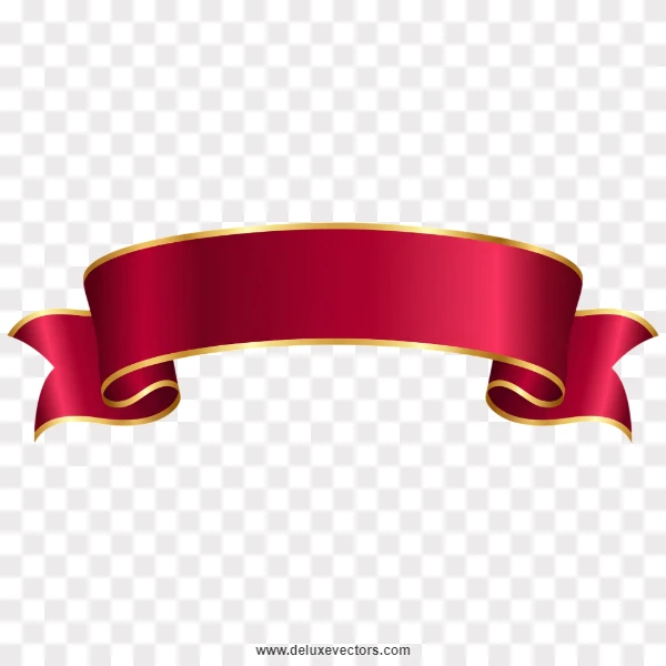 Wavy Red Gold Trim Banner Vector