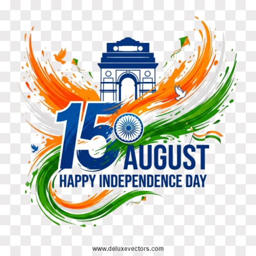 15 August India Gate Paint Splash Banner