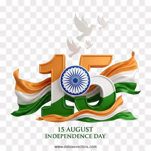 15 August Tricolor Silk Ribbon Emblem