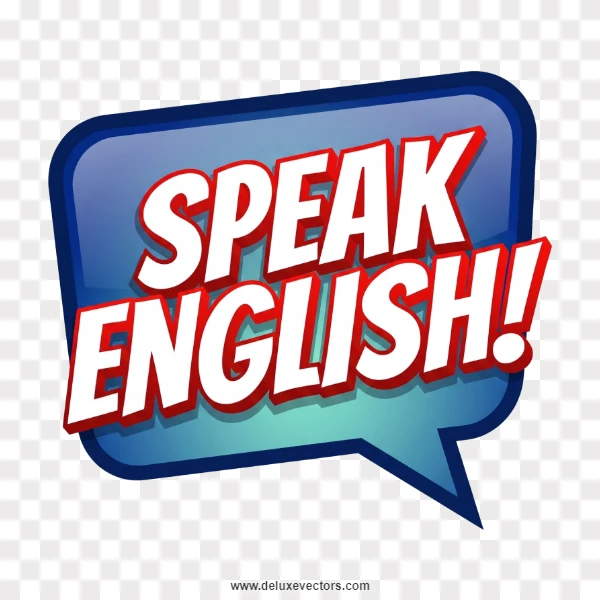 Speak English 3D Comic Speech Bubble Graphic
