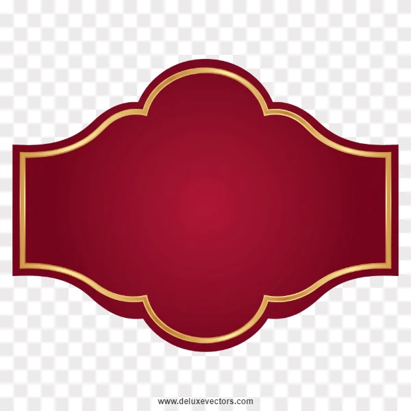 Angular Crimson Red and Gold Shield Style Frame