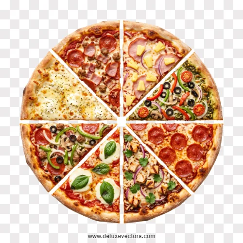 Assorted Pizza Slices Variety Wheel Png