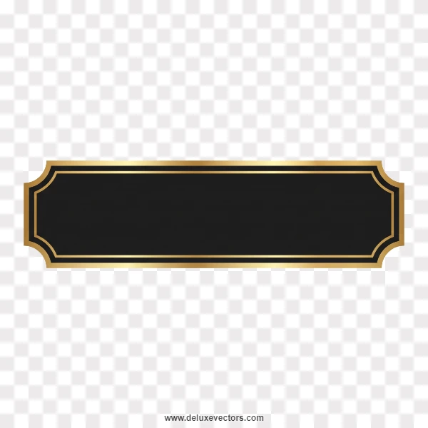 Luxury Black and Gold Rectangular Banner Frame Border