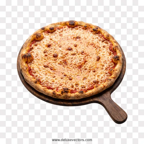 Cheese Pizza Png Quattro Formaggi on Wooden Paddle