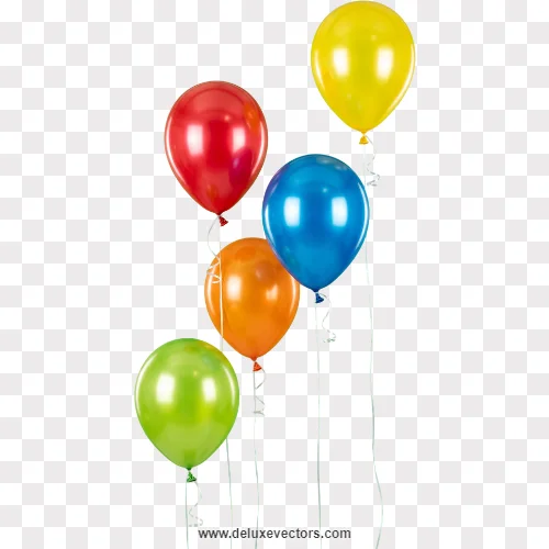 Floating Colorful Party Balloons Cluster Png