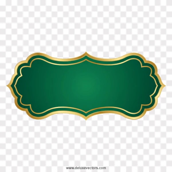 Empty Emerald Green and Gold Vintage Ornate Frame