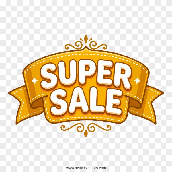 Vintage Gold Super Sale Ribbon Badge Graphic