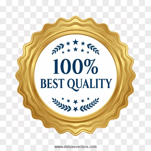 Gold White Best Quality Stamp Badge Png