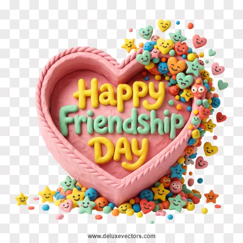Happy Friendship Day Heart Shaped Typography Box