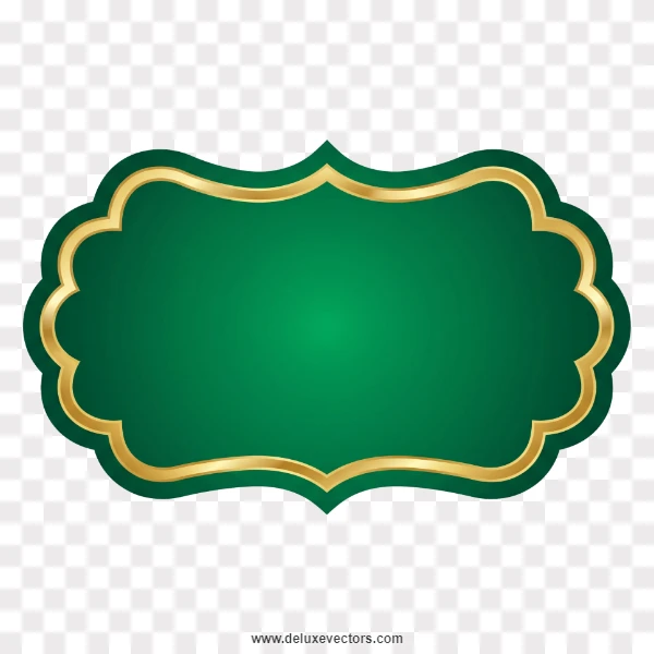 Large Emerald Green and Gold Decorative Label Frame