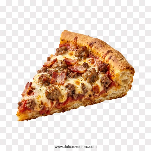 Meat Lovers Pizza Slice with Sausage and Bacon Image