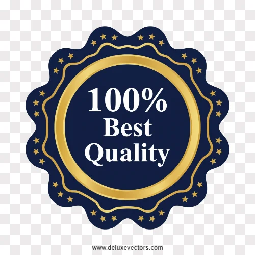 Navy Gold 100 Percent Quality Badge Png
