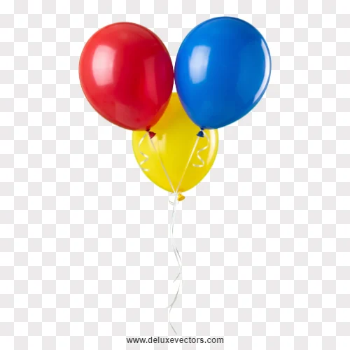 Primary Color Balloons Trio Image Png