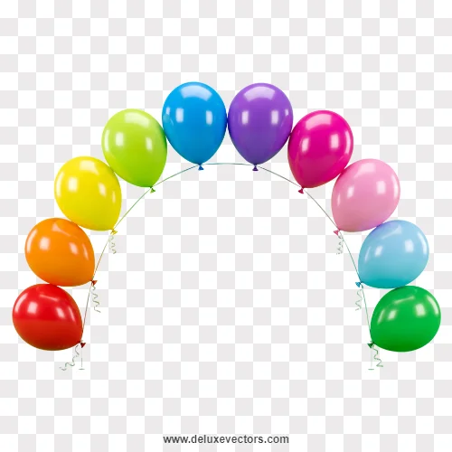 Rainbow Balloon Arch Frame Png