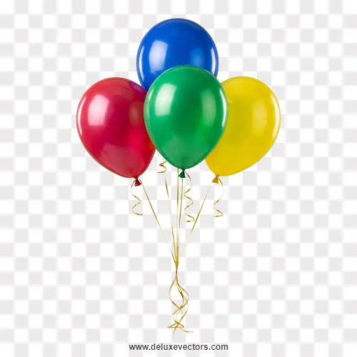 Red Green Blue Yellow Balloons Bouquet