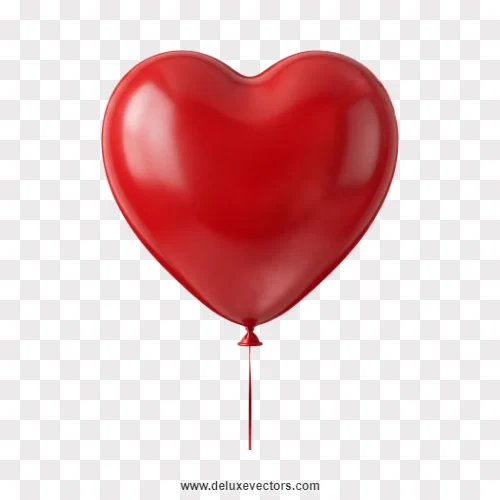 Red Heart Shaped Balloon Graphic Png