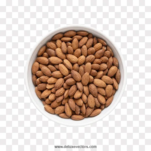 Top View Almonds in Bowl Transparent Png Download