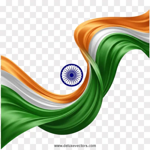 Tricolor Ribbon Wave Ashoka Chakra Vector