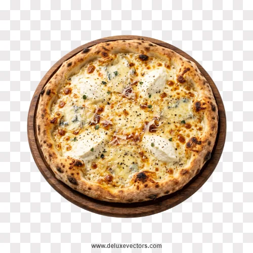 White Pizza Ricotta Mozzarella with Garlic Crust Png