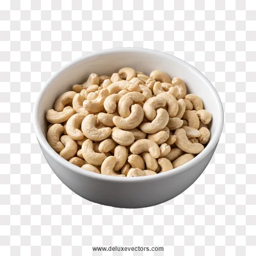Cashew Nuts in White Ceramic Bowl