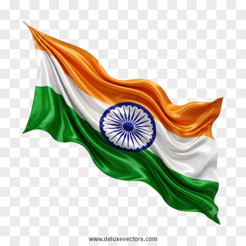 Flowing Tricolor Silk Banner Indian Flag