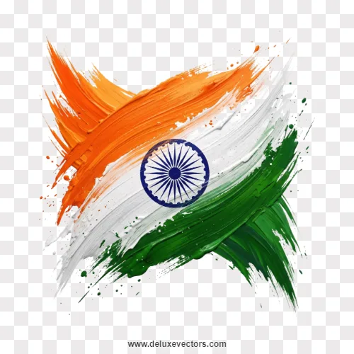 Indian Flag Brush Stroke Ashoka Chakra Png