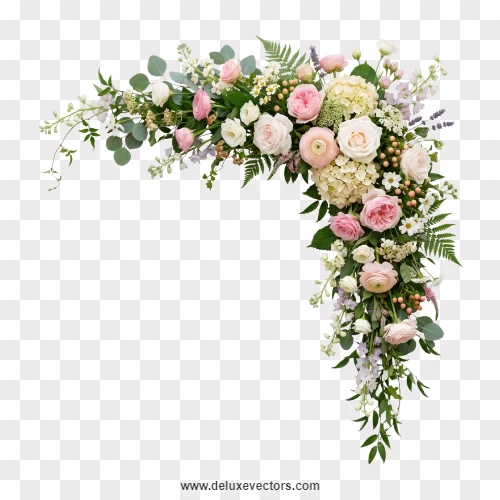 Wedding Arch Floral Corner Garland PNG
