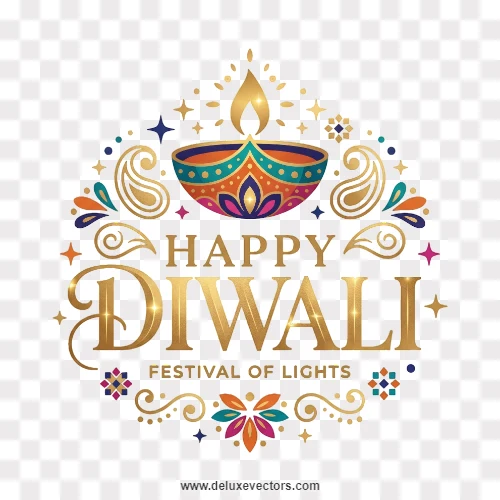 Diwali Minimalist Typography Design Gold