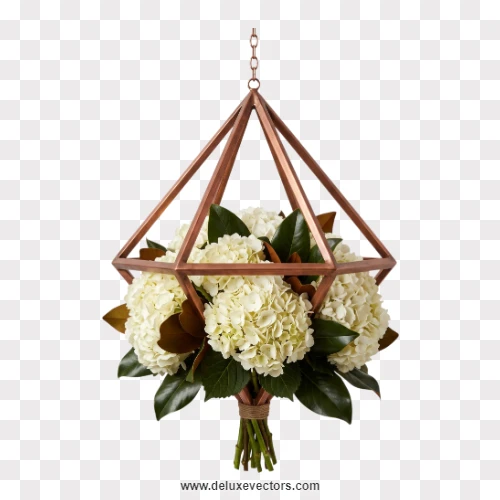 Hanging Geometric Flower Decor PNG