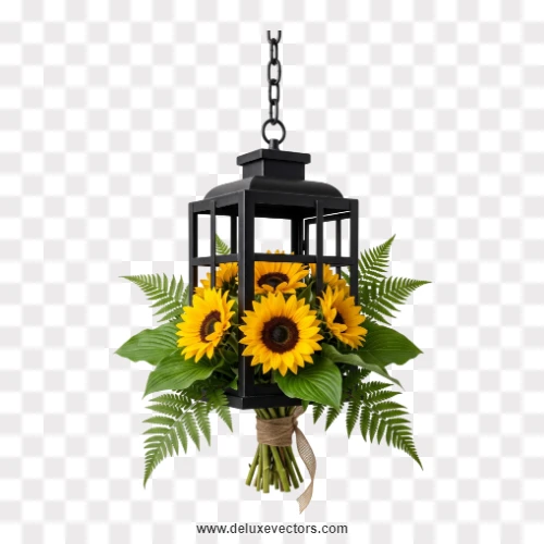 Hanging Lantern Flower Decoration PNG