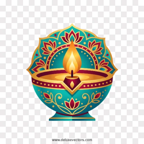 Traditional Diwali Diya Mandala PNG