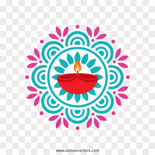 Vector Diwali Diya Mandala Art PNG Clipart